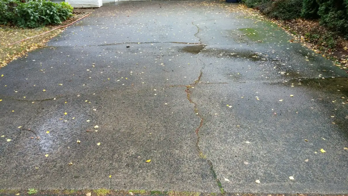 Driveway — before pressure washing