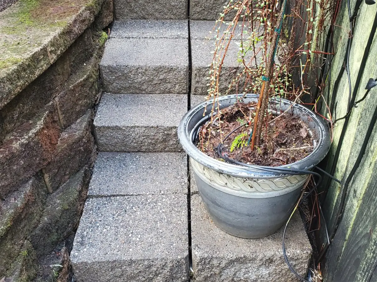 Stairway — after pressure washing