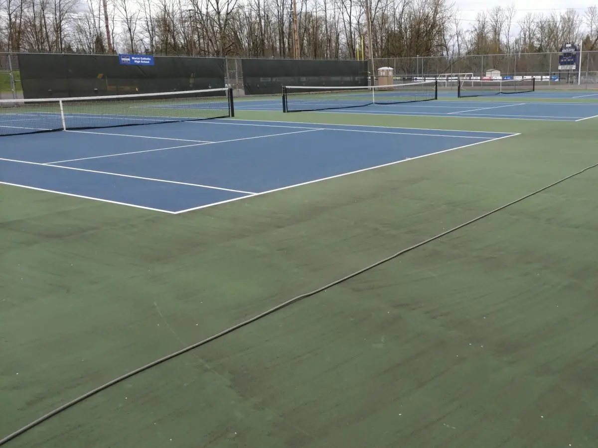 Tennis Court — before pressure washing